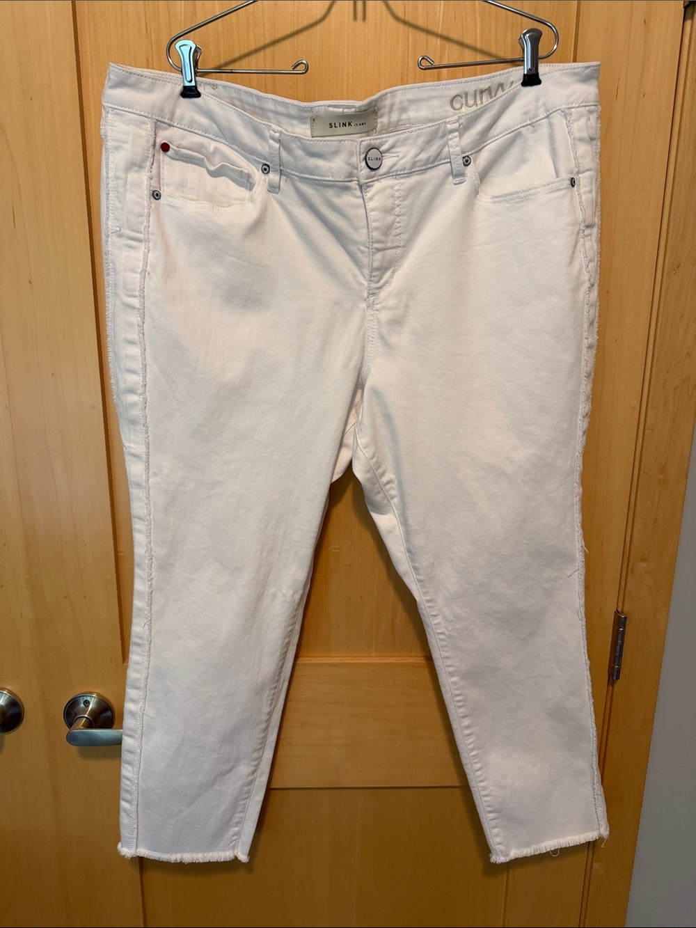 Slink White Cropped Ankle Jeans - SLINK